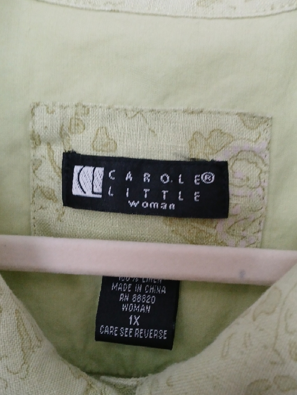 ☀️☀️Carole Little Light Green Paisley Linen Jacket - Picture 2 of 5